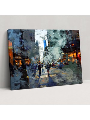 Painted Anarchy Fovizm Sanat Tarzı Sokak Manzarası Kanvas Tablo - Fovizm, Duvar Sanatı, Ev Dekorasyonu, Fovizm Sanat Tarzı, 50 x 30 cm