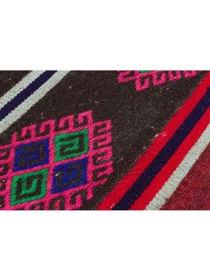 Grand Hedef Halı El Dokuma Çok Renkli Çiçekli Desen Vintage Kilim