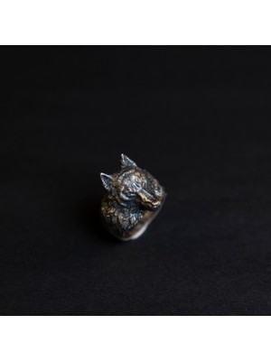 Emren Jewelry 925 Ayar Gümüş Özel Tasarım Erkek 3D Kurt Yüzük