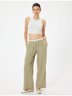 Koton Bol Paça Pantolon Viskon Kumaş Cepli Beli Bağlamalı