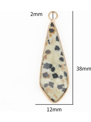 Mingjin Shop2 STIL7-38X12MM Doğal Dalmaçyalı Jasper Taş Charm Kadın Kolye Bağlayıcı Takı Yapımı Için Dıy El Yapımı Bilezik Kolye Küpe Malzemeleri (Yurt Dışından)