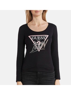 Guess Ls Vn Icon Tee Kadın Kazak