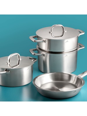 Jumbo Duowall 7 Parça Çelik Tencere Seti