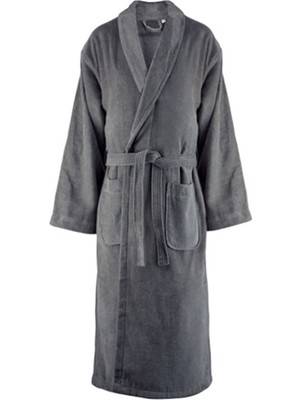 Textile Colors Bornoz Kadife Şal Yaka Gri L/xl Beden Pamuk