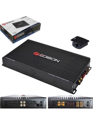 Edison ED-2000.4AB Oto Anfi Stereo 4X200 Watt 4 Kanal Bass Kontrol