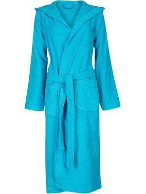 Textile Colors Bornoz Bukle Kapüşonlu Turkuaz Xxl 100% Pamuk