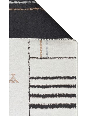 Eko Halı Arya AR41 Cream Black Çift Taraflı Modern Desenli Dokuma Kilim