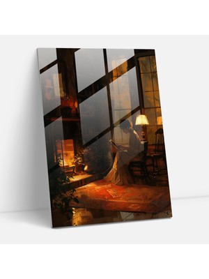Painted Anarchy Johannes Vermeer Glass Art  30X45 cm