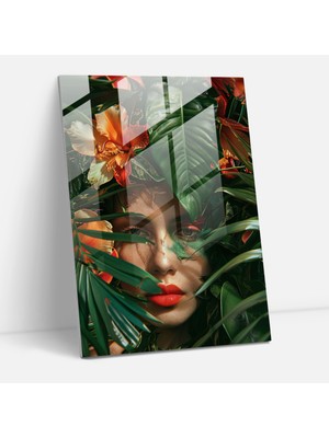 Painted Anarchy Frida Kahlo Style Glass Print - Frida Kahlo Eserleri 30X45 cm