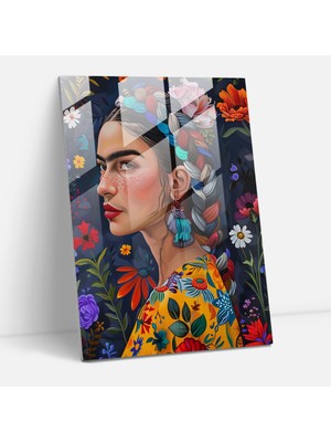 Painted Anarchy Frida Kahlo Style Glass Print - Frida Kahlo Eserleri 25X35 cm