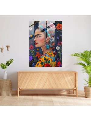 Painted Anarchy Frida Kahlo Style Glass Print - Frida Kahlo Eserleri 25X35 cm