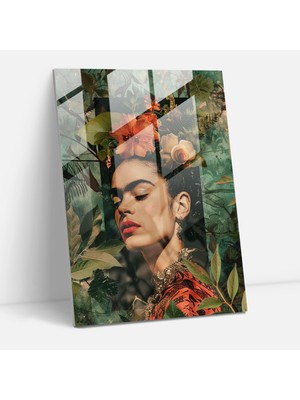 Painted Anarchy Frida Kahlo Style Cam Duvar Sanatı- Frida Kahlo Eserleri 30X45 cm