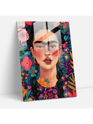 Painted Anarchy Frida Kahlo Style Glass Print - Frida Kahlo Eserleri 30X45 cm