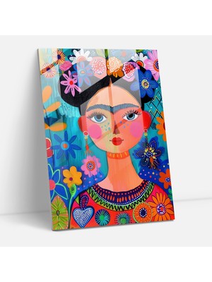 Painted Anarchy Colorful Kaleidoscope Cam Duvar Sanatı- Frida Kahlo Eserleri 30X45 cm