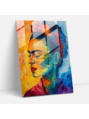Painted Anarchy Frida Kahlo Style Cam Duvar Sanatı- Frida Kahlo Eserleri 30X45 cm