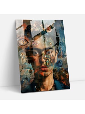 Painted Anarchy Mystical Reflection Glass Print - Frida Kahlo Eserleri 30X45 cm