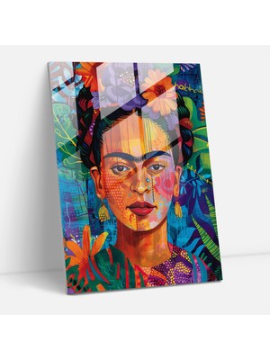Painted Anarchy Frida Kahlo Style Cam Duvar Sanatı- Frida Kahlo Eserleri 30X45 cm