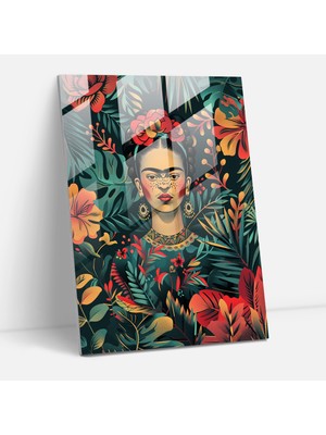 Painted Anarchy Frida Kahlo Style Glass Print - Frida Kahlo Eserleri 30X45 cm