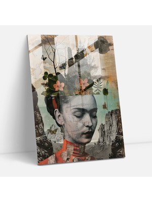 Painted Anarchy Frida Kahlo Style Cam Duvar Sanatı- Frida Kahlo Eserleri 30X45 cm