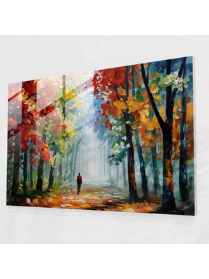 Painted Anarchy Leonid Afremov Glass Print - Autumn Forest - Leonid Afremov, Autumn Forest, Glass Print, Wall Decoration, 45 x 30 cm