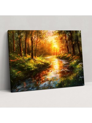 Painted Anarchy Leonid Afremov Canvas Print - Tranquil Forest Sunset - Leonid Afremov 50X30 cm