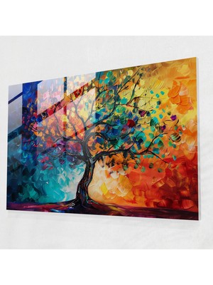 Painted Anarchy Hayat Ağacı Cam Duvar Sanatı - Leonid Afremov, Cam Duvar Sanatı, Cam Sanatı, Modern Sanat, 70X50