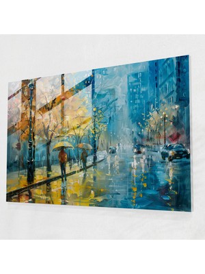 Painted Anarchy Rainy City Street Cam Duvar Sanatı- Leonid Afremov 45X30 cm
