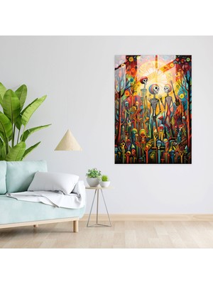 Painted Anarchy Los Muertos Glass Print - Los Muertos, Colorful, Los Muertos, Abstract Painting, 30X45