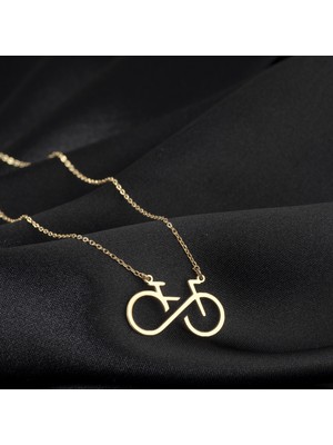 One Silver Gold 925 Ayar Gümüş Bisiklet Kolye Özel Tasarım