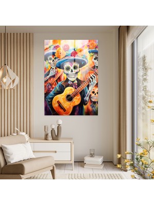 Painted Anarchy Los Muertos Glass Print - Los Muertos, Glass Print, Mariachi Bands, Glass Wall Art, 30X45
