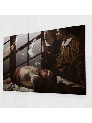 Painted Anarchy Caravaggio Stili Cam Duvar Sanatı - Caravaggio 45X30 cm