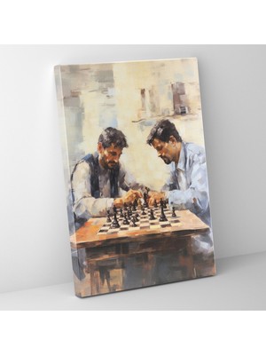 Painted Anarchy Satranç Oyuncuları Empresyonist Kanvas Tablo  30X50 cm