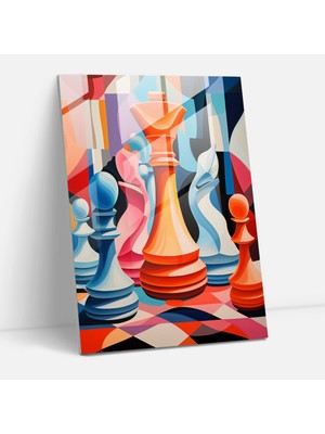 Painted Anarchy Satranç Cam Tablo  30X45 cm