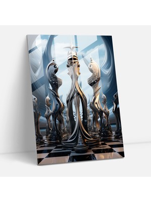 Painted Anarchy Satranç Modern Sanat Cam Baskı  30X45 cm
