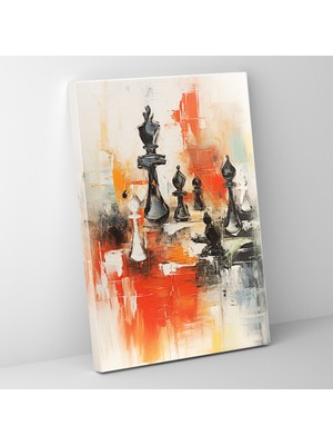 Painted Anarchy Soyut Satranç Anlatımı Kanvas Tablo  30X50 cm