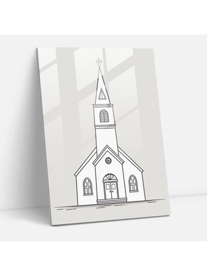 Painted Anarchy Minimalist Kilise Taslak Cam Baskı  30X45 cm