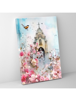 Painted Anarchy Çiçekli Kilise Kanvas Tablo  30X50 cm