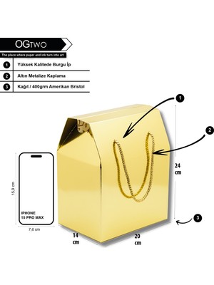 OGTWO Hediye Kutusu Konsept Tasarım Hediyelik Kutu / ÇANTA 24X14X20CM