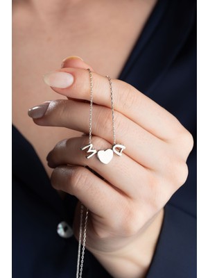 Silvano Jewelry 925 Ayar Gümüş Kalpli Harf Kolye
