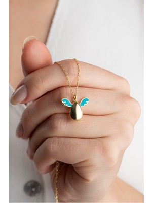 Silvano Jewelry 925 Ayar Gümüş Gold Melek Kolye