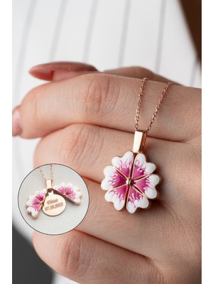 Silvano Jewelry 925 Ayar Gümüş Açılabilen Isimli Çiçek Kolye