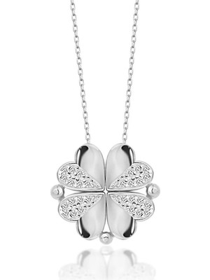 Silvano Jewelry 925 Ayar Gümüş Mıknatıslı Kalp Kolye