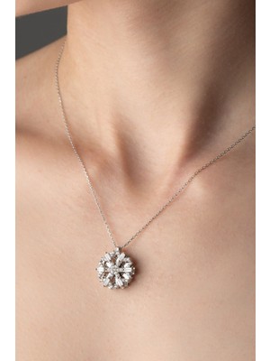 Silvano Jewelry 925 Ayar Dönen Kartanesi Gümüş Kolye