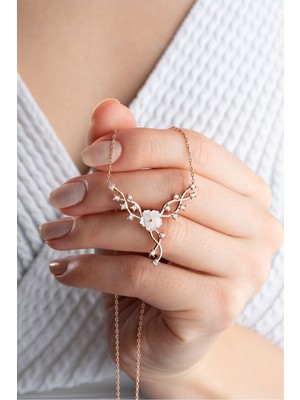 Silvano Jewelry 925 Ayar Gümüş Sedefli Çiçek Kolye