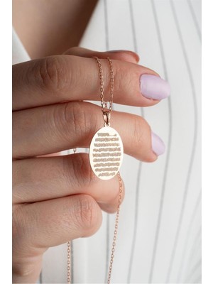Silvano Jewelry 925 Ayar Rose Ayetel Kürsi Gümüş Kolye