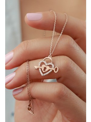 Silvano Jewelry 925 Ayar Gümüş Kalbimin Anahtarı Kolye