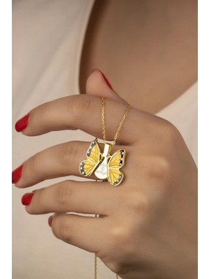 Silvano Jewelry 925 Ayar Gümüş Açılabilen Kelebek Kolye