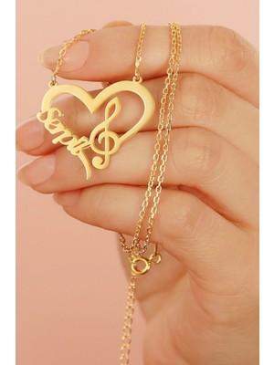 Silvano Jewelry 925 Ayar Gümüş Kalpli Müzisyen Kolyesi