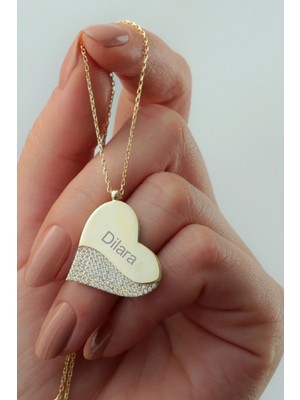 Silvano Jewelry 925 Ayar Gümüş Isimli Kalp Kolye