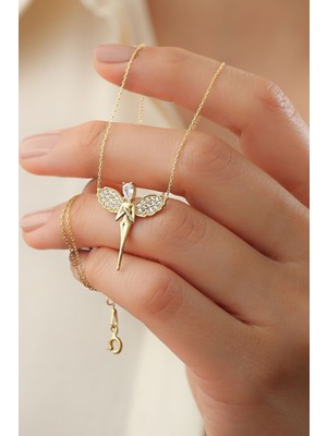 Silvano Jewelry 925 Ayar Gümüş Gold Peri Kolye